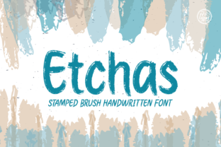 Etchas: A Stamped Brush Handwritten Font for Crafters
